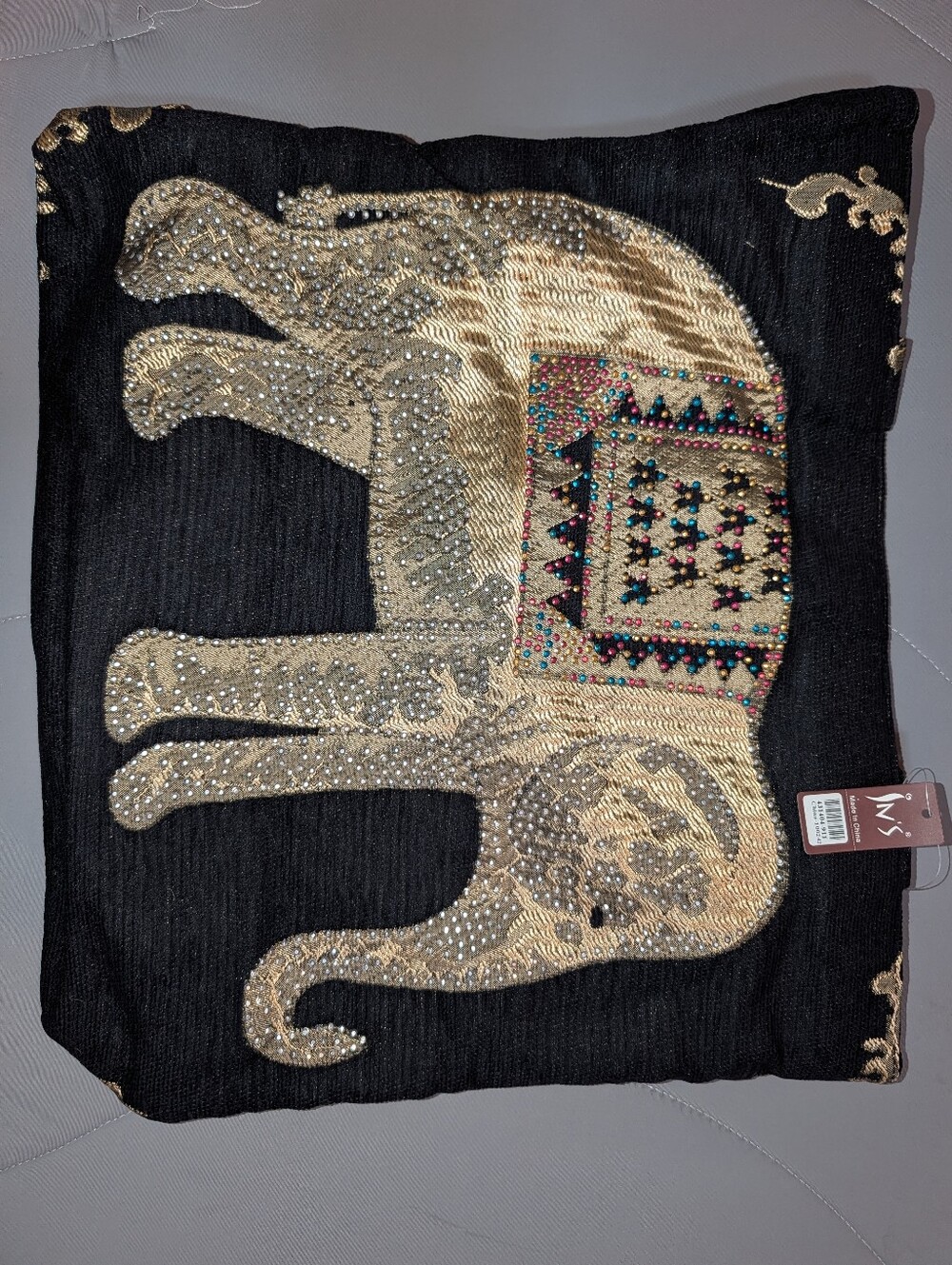 Gold Beaded Elephant Purse
